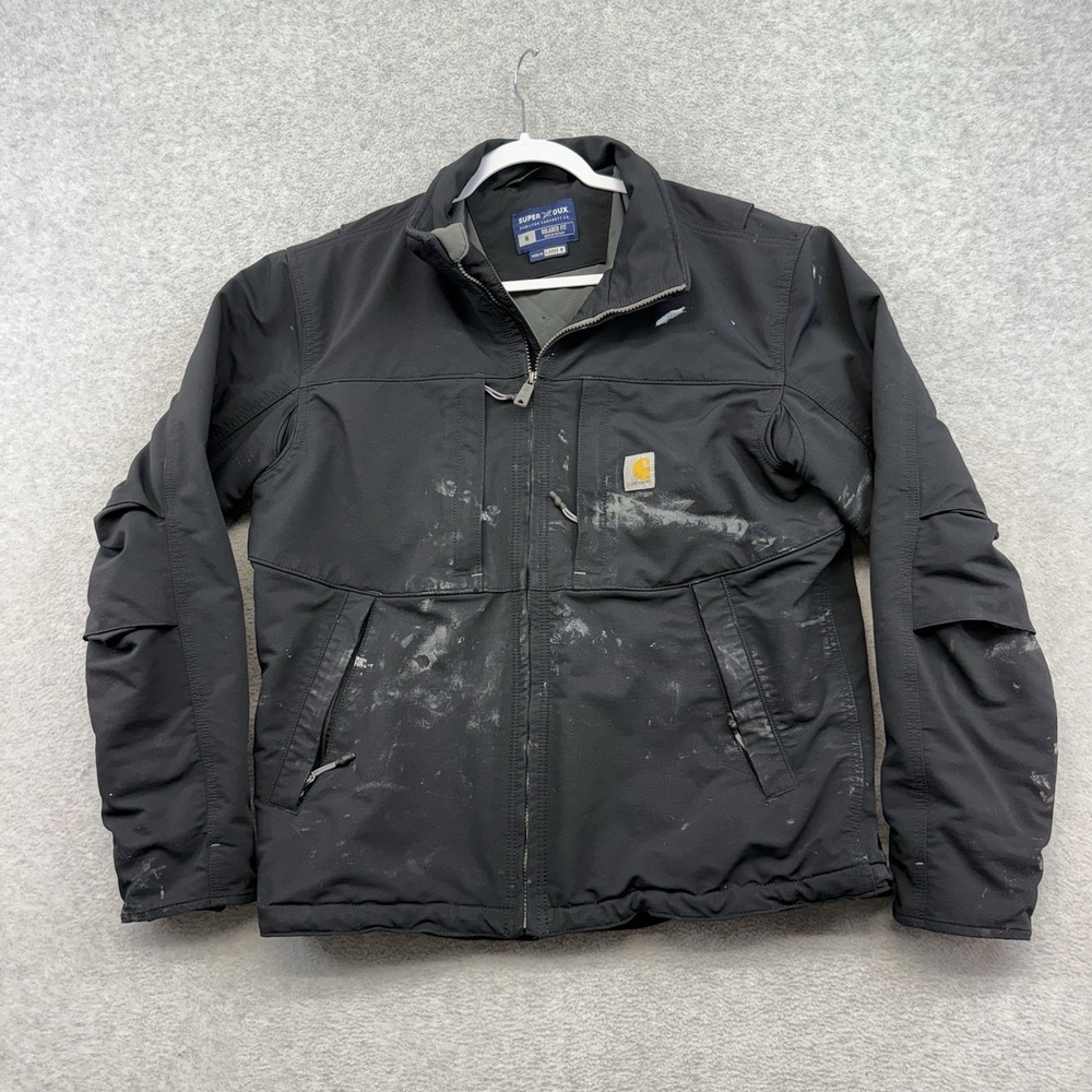 Carhartt Super Dux OJ6006-M Jacket Mens M Black Workwear Utility Hooded Coat